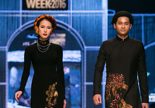Mẫu Đinh Minh Quân nổi bật cùng Thái Hà trên sàn diễn "Tuần lễ thời trang quốc tế Việt Nam 2016"