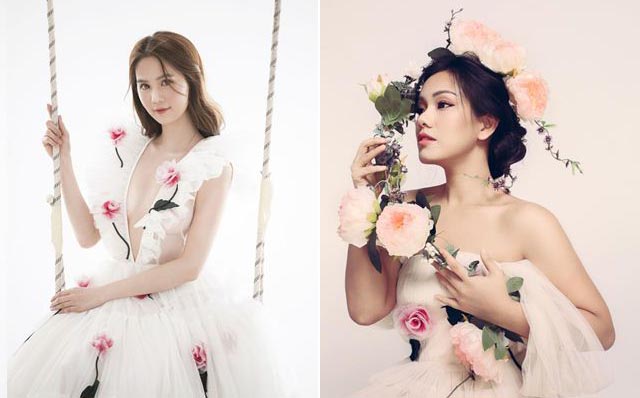 Phương Vy, Minh Hằng, Diệu Linh, Ngọc Trinh hóa nàng thơ với váy voan hoa 3D