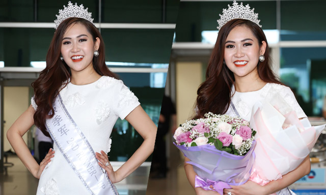 Á hậu cuộc thi Hoa hậu các quốc gia 2019 Trúc Ny rạng rỡ về nước ngay cận Tết