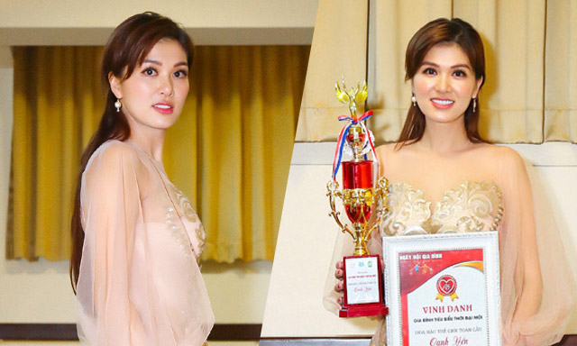 Hoa hậu Oanh Yến nhận giải thưởng Gia đình tiêu biểu