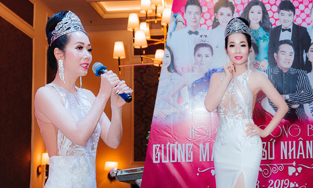 Hoa hậu Vivian Trần đẹp tựa "thiên nga trắng" khi diện đầm xuyên thấu 