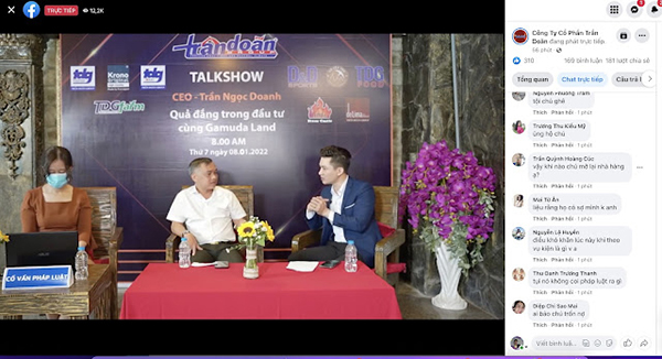 CEO Trần Ngọc Doanh tiếp tục livestream thu hút 12.200 lượt xem