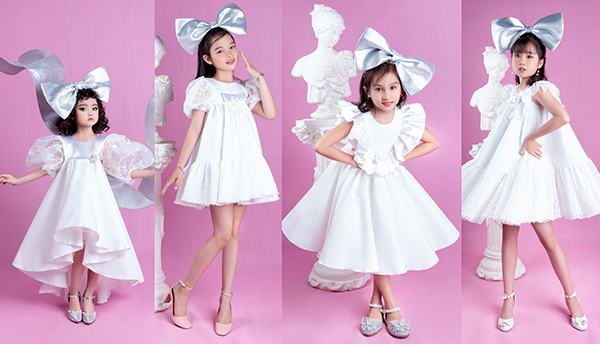 Các thiết kế trắng toàn tập của Givan Trần tạo ấn tượng bất ngờ cho thương hiệu Venus Kids