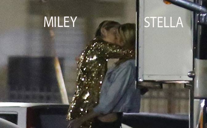Miley Cyrus công khai hôn môi người tình đồng giới đắm đuối