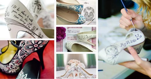 Bộ sưu tập giày cưới vẽ tay độc đáo dành cho các cô dâu