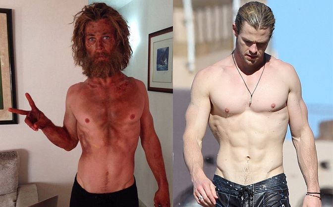 Sốc với thân hình gầy xơ xác của "Thor" Chris Hemsworth
