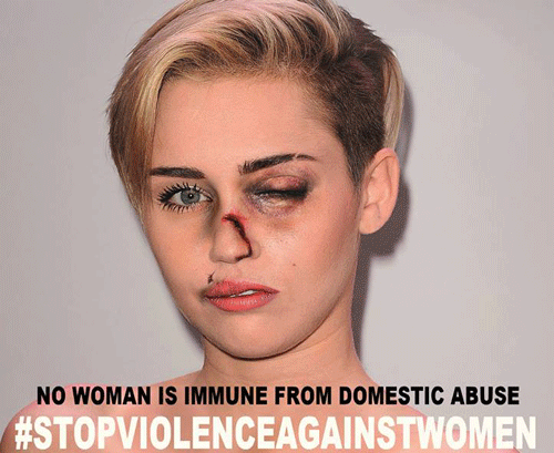 Sao Hollywood bầm tím vì chống bạo lực gia đình