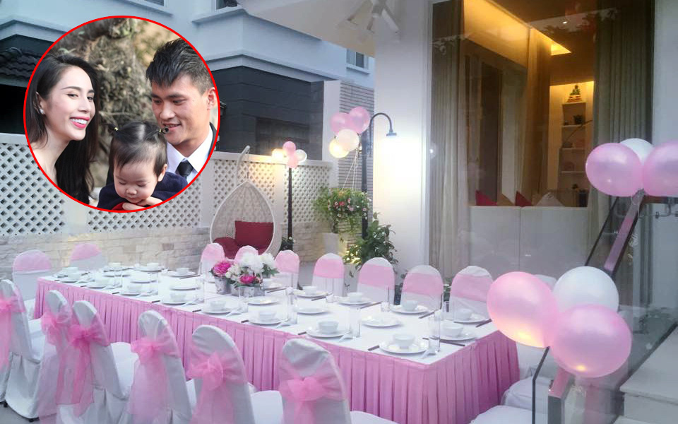 Cận cảnh tiệc sinh nhật màu hồng của con gái Thủy Tiên - Công Vinh