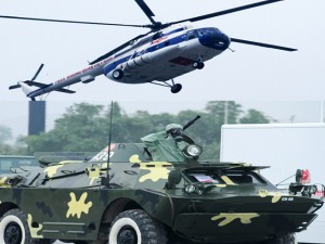 Dàn trực thăng, xe chuyên dụng xuất quân bảo vệ Đại hội Đảng