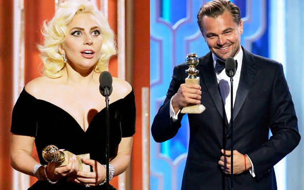 Leonardo DiCaprio và Lady Gaga chiến thắng tại Quả Cầu Vàng 73