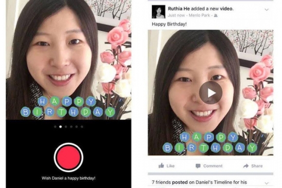 Facebook cho phép gửi video chúc mừng sinh nhật