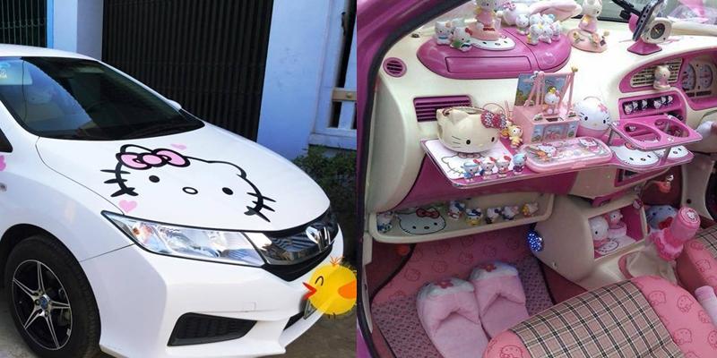 Cô gái Thanh Hóa và chiếc xe hơi "Hello Kitty" lạ mắt