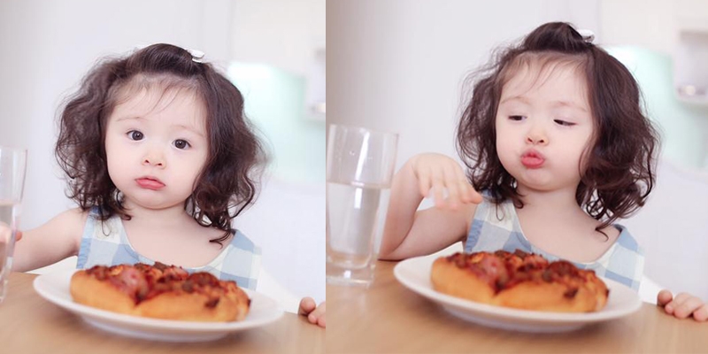 "Phát sốt" trước loạt ảnh cực yêu của con gái Elly Trần khi ăn pizza