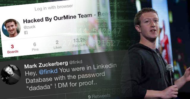 Mark Zuckerberg bị hack tài khoản Twitter và Pinterest