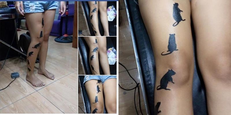 Cô gái xăm đàn chuột trên chân gây sốt cộng đồng mạng