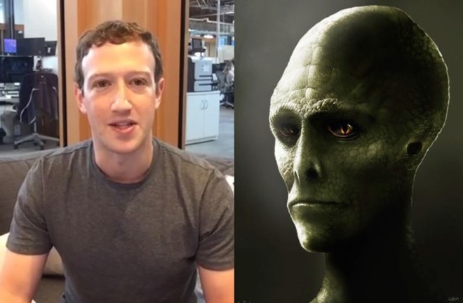 Mark Zuckerberg bị nghi ngờ là người ngoài hành tinh