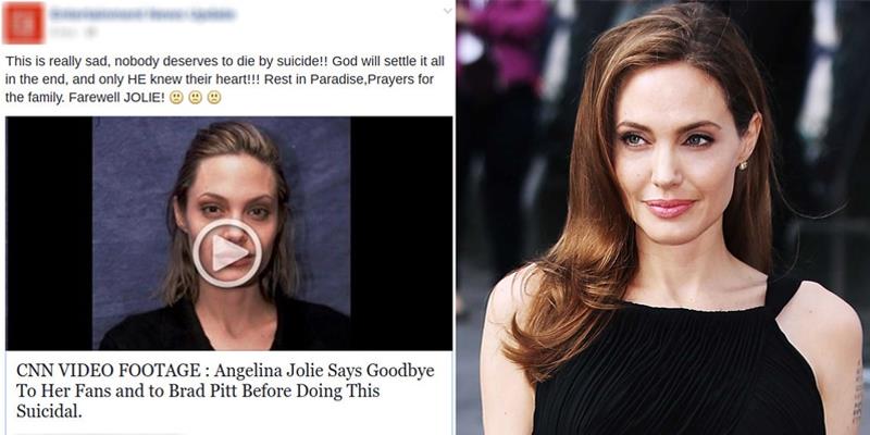 Xôn xao tin đồn Anglelina Jolie đã mất vì tự tử