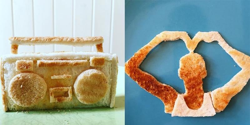 Cảm động người cha tự tay tạo hình bánh mì cho bữa sáng của con gái