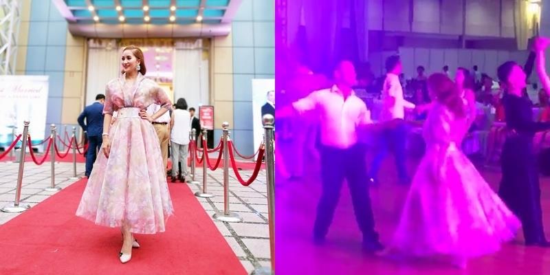 Lộ clip Khánh Thi khiêu vũ ăn ý cùng Chí Anh trong tiệc cưới