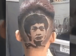 Chàng trai cắt tóc hình Công Phượng cổ vũ cho đội Việt Nam