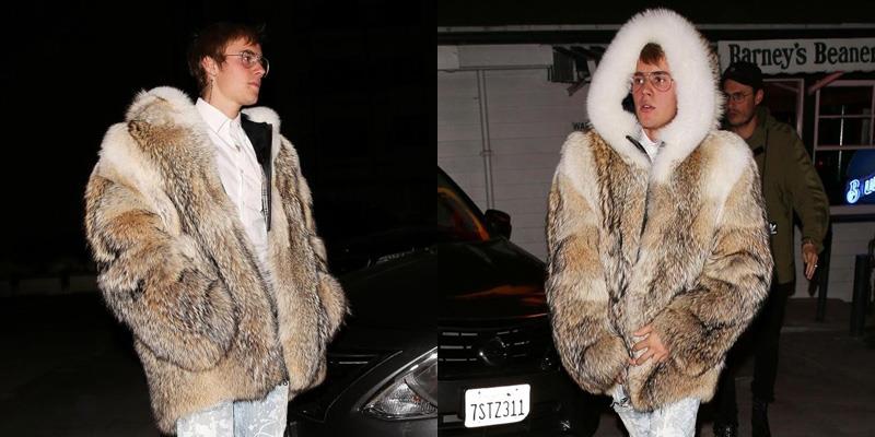 Justin Bieber lại bị lên án gay gắt vì diện áo choàng lông thú đi chơi