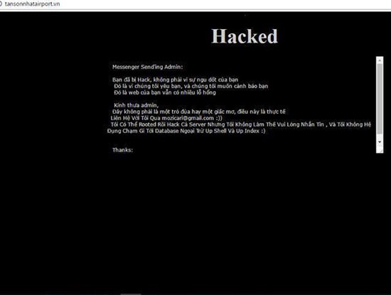 "Hack website sân bay tại Việt Nam không phải tấn công có chủ đích"