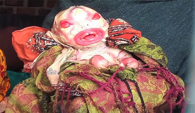 Em bé giống y người ngoài hành tinh bị mẹ từ chối cho bú