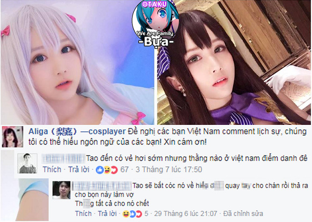 Bình luận khiếm nhã trên facebook, "anh hùng bàn phím" Việt bị nữ cosplay nhắc nhở