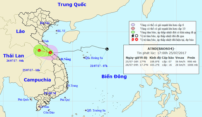 Bão số 4 đổ bộ Quảng Trị, suy yếu thành áp thấp nhiệt đới