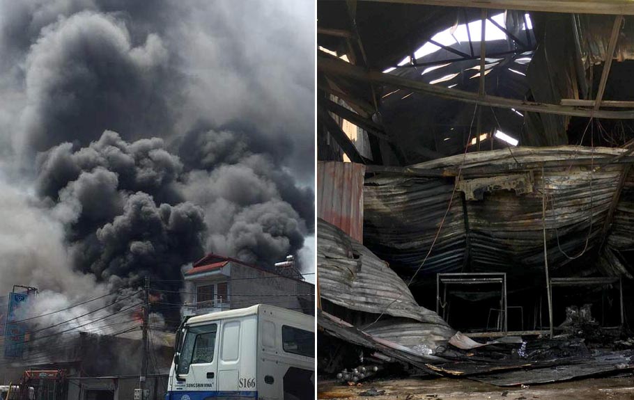 Cháy lớn sau tiếng nổ tại xưởng bánh kẹo, 8 người thiệt mạng
