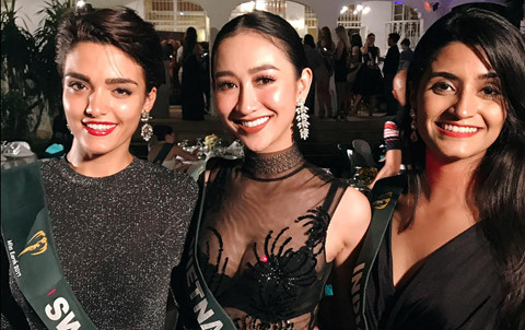 Váy xuyên thấu của Hà Thu ở Hoa hậu Trái đất gây tranh cãi
