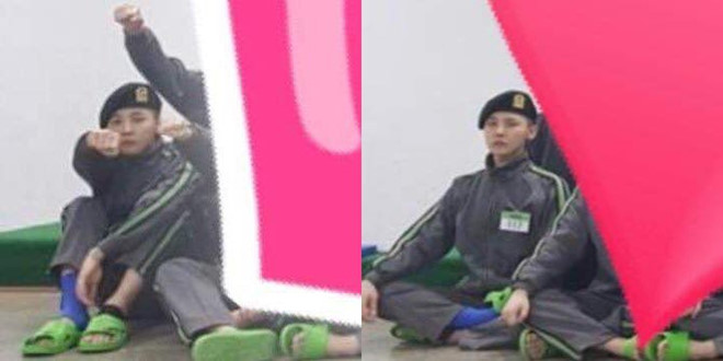 Hình ảnh vui vẻ của G-Dragon cùng đồng đội trong quân ngũ