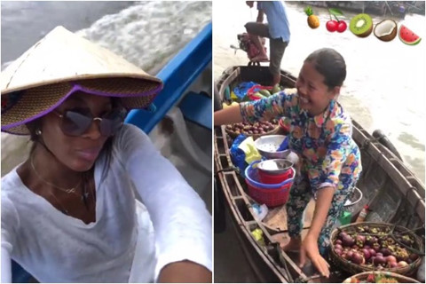 Siêu mẫu Naomi Campbell đến Việt Nam, đi chợ nổi miền Tây