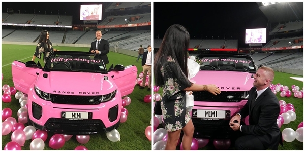 Soái ca cầu hôn bạn gái bằng chiếc Range Rover hồng khiến CĐM xuýt xoa
