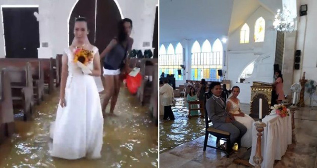 Ấn tượng lễ cưới rước dâu bằng thuyền giữa lênh đênh nước lụt