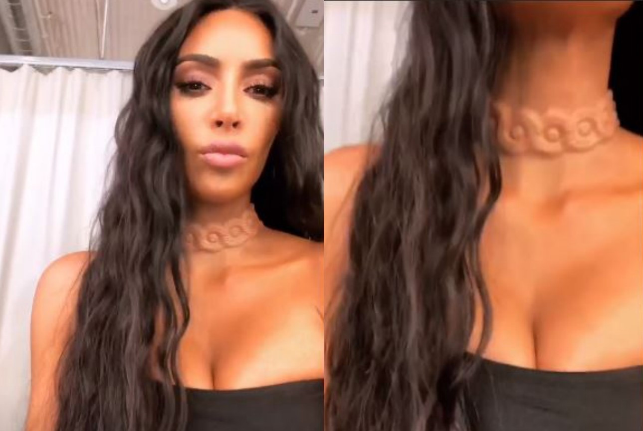 Kim Kardashian gây sốc với phụ kiện dính chặt vào cơ thể