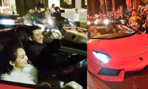 Tuấn Hưng lái siêu xe đi bão mừng Việt Nam vào tứ kết Asian Cup