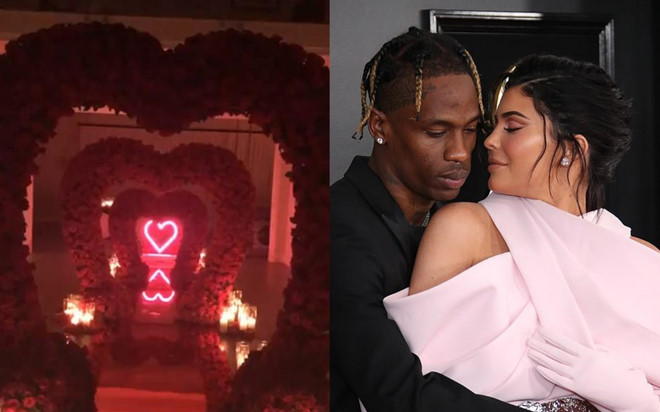 Bạn trai tạo lối đi hình trái tim tặng Kylie Jenner nhân dịp Valentine