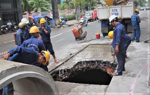 Sài Gòn có nơi lún 0,8 m do khai thác nước ngầm quá mức