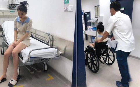 Han Sara nhập viện trong đêm, phải ngồi xe lăn
