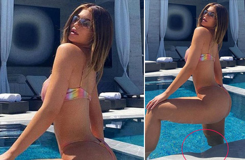 Tỷ phú Kylie Jenner bị bóc mẽ chỉnh sửa ảnh đến biến dạng bể bơi