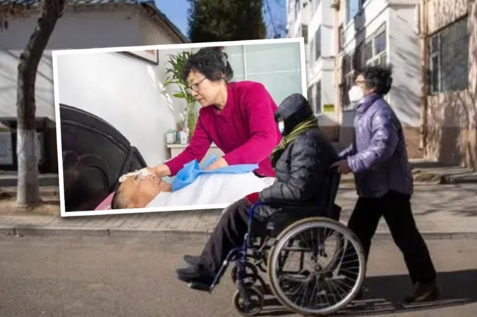Người phụ nữ Trung Quốc dành 47 năm chăm chồng bị liệt