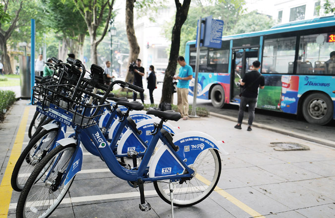 Dịch vụ xe đạp công cộng tại Hà Nội đi vào hoạt động